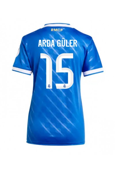 Real Madrid Arda Guler #15 Jalkapallovaatteet Naisten Kolmaspaita 2025-26 Lyhythihainen Real Madrid Arda Guler #15 Jalkapallovaatteet Naisten Kolmaspaita 2025-26 Lyhythihainen